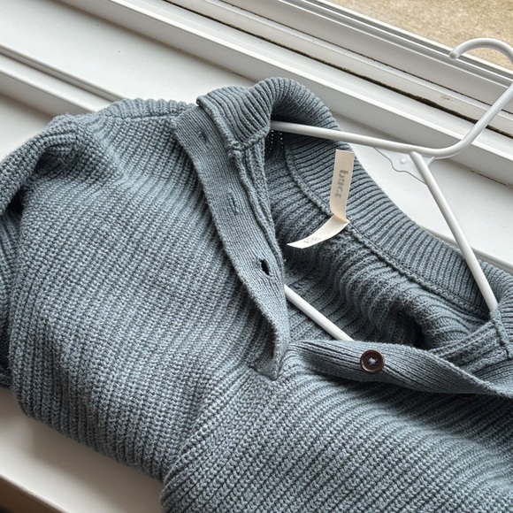 Pact Women's blue collar Sweater 100% organic cotton - Picture 9 of 15